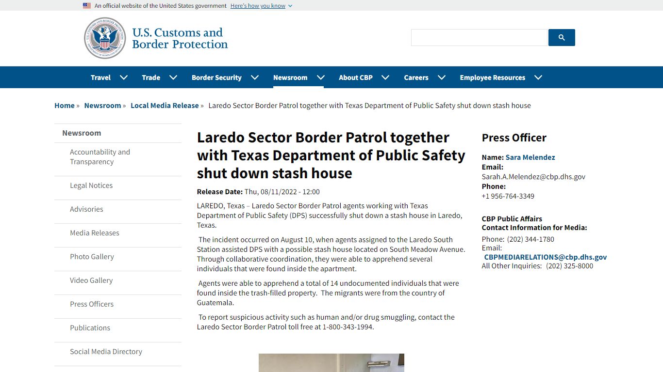 Laredo Sector Border Patrol together with Texas Department of Public ...